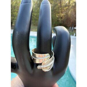 NWT Navajo Handmade Sterling Silver Adjustable Feather Ring Byron Begay gift  4g